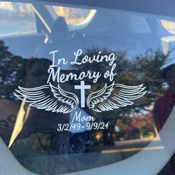 In Loving Memory Sticker Decal - Custom Memorial Decal - Personalized ...
