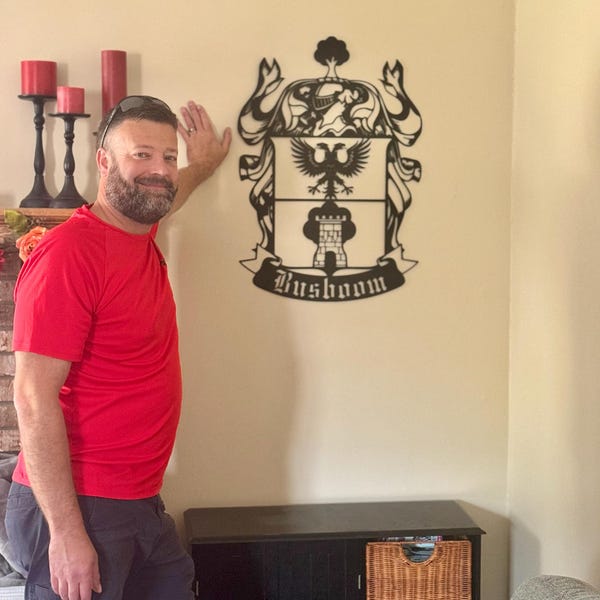 Family Crest Metal Sign, Your Family Crest, Custom Metal Sign, Family ...