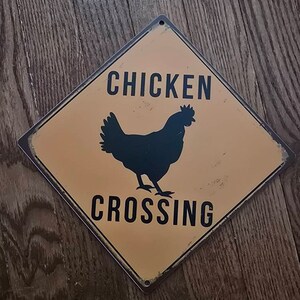 Chicken Crossing Sign: for Yards or Coops, Rustic Farmhouse