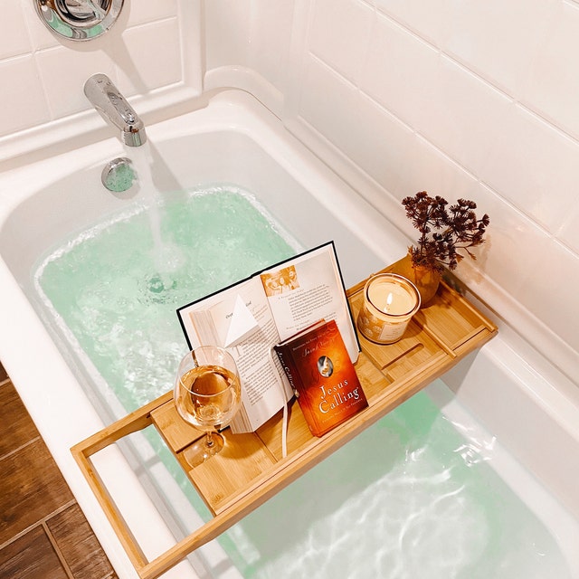 Gift for Her - 2 in 1 Bathtub Caddy & Bed Tray With Free