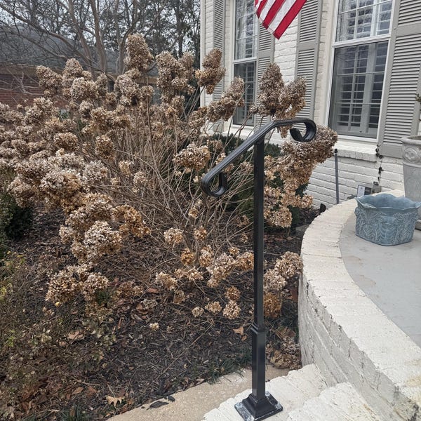 Single Post Ornamental Hand Rail 1 or 2 Step Railing for Stairs Steel ...
