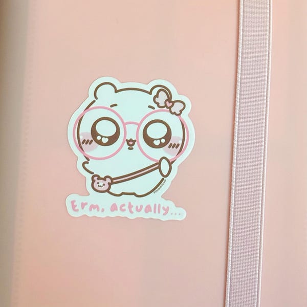 Erm Actually Sticker Erm, Actually Chiikawa Glasses Sticker | Chiikawa Stickers | Funny ...