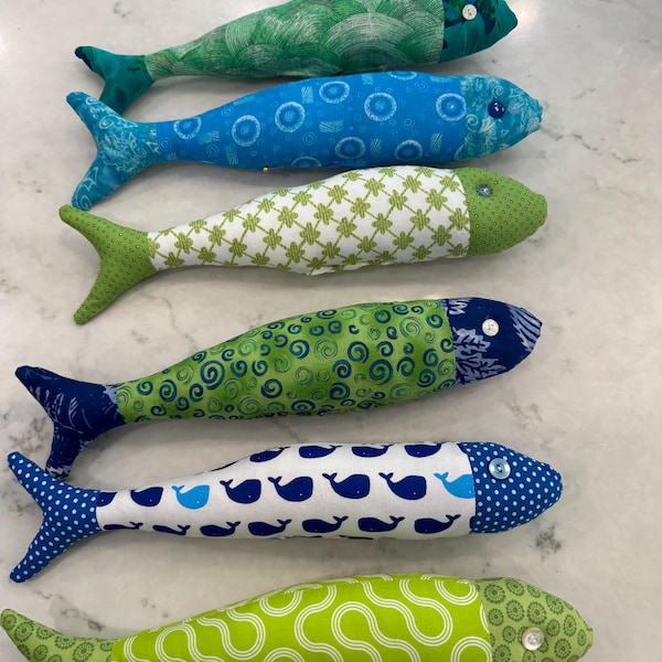 Fish DIY Pattern and Tutorial, Soft Sardine Sewing Pattern in 2 Sizes ...