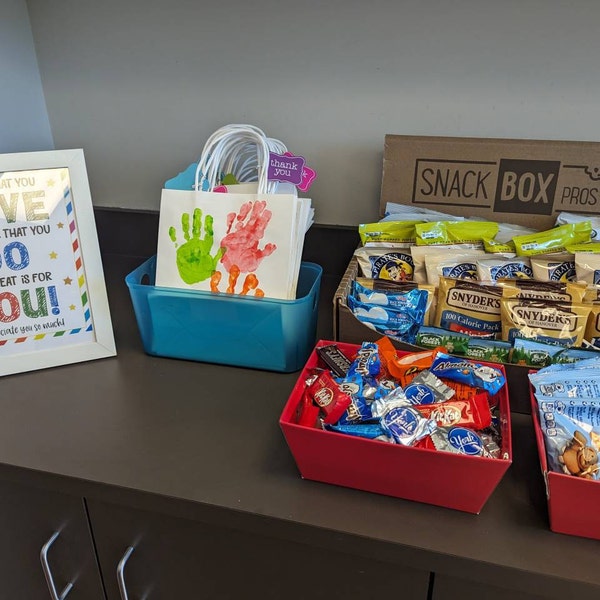 Printable Treat Snack Bar Appreciation Thank You Sign for Teachers ...