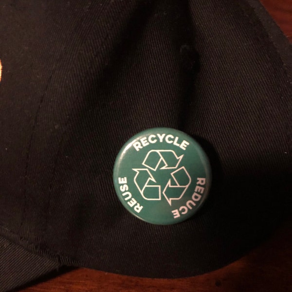 Reduce Reuse Recycle 1.25" or 2.25" Pinback Pin Button Badge, Climate ...