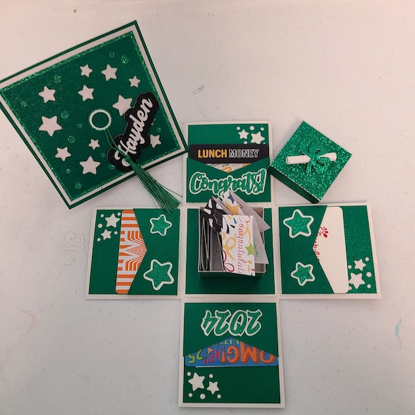 Graduation Exploding Box SVG, Graduation Box Card Holder Pdf ...