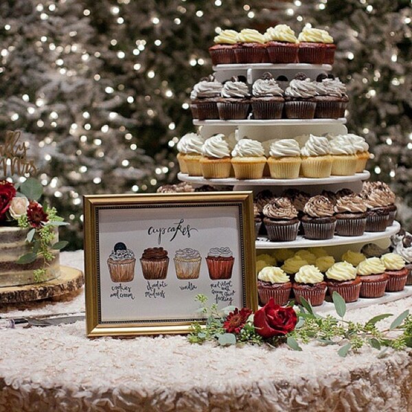 Custom Cupcake Sign, Wedding Cake Flavors, Drawing of Desserts Menu ...