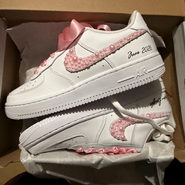 Nike Air Force 1 Low Custom Baby Pink, Rhinestones Crystals  display picture 1