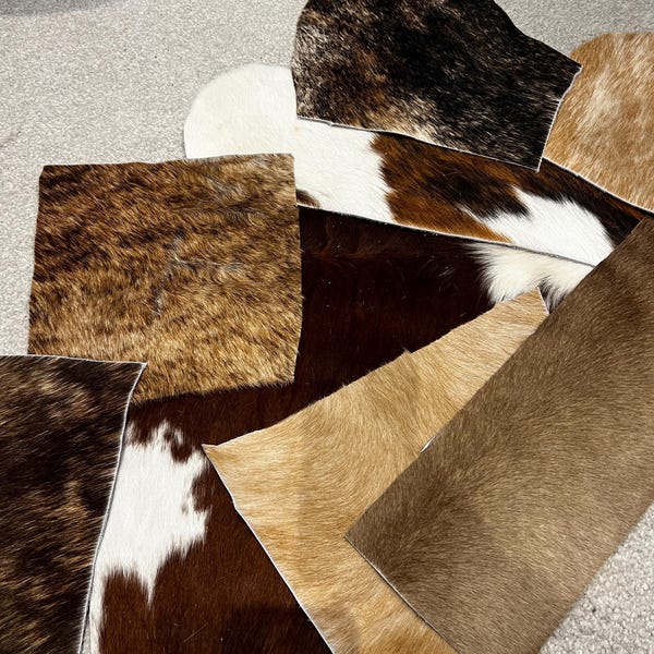 Genuine Cowhide Material Offcuts - for Arts and Crafts - Cowhide ...