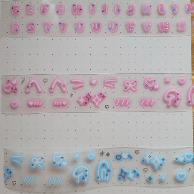 Purikura Deco · Alphabet · Pixel · Kiss Cut Stickers / Washi