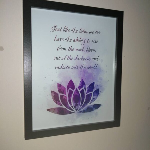 Lotus Flower Quote ART PRINT Inspirational, Motivational, Zen, Yoga ...