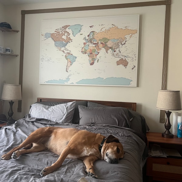 World Map Pin Board With Cities, Push Pin Canvas to Mark Where You Have ...