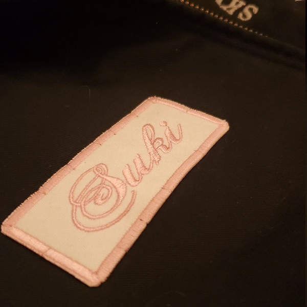 Custom Embroidered Name Tag Patch - Hook & Loop Back, 5" X 1.3", USA Made, Personalized Biker Patch