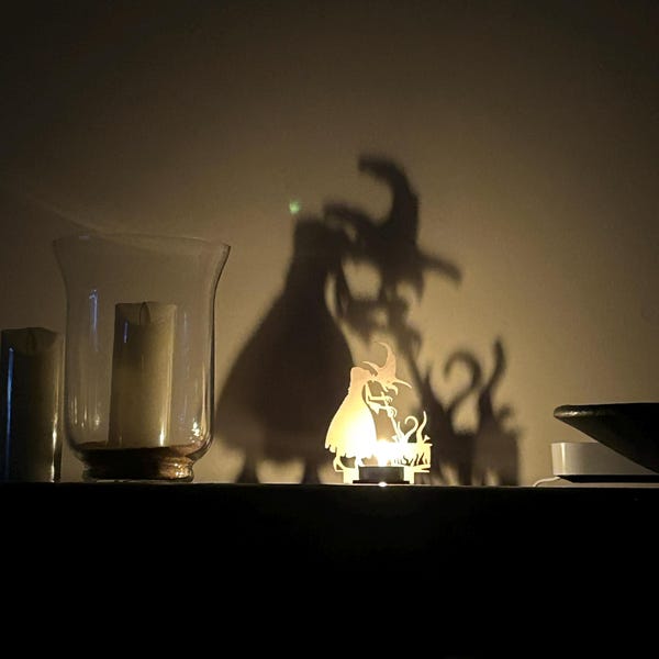Halloween Shadow Candle Holder - Metal Pumpkin Cat Silhouette Tealight Holder For Spooky Decor
