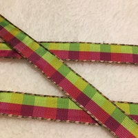 1/2 Inch Multi-color Checkered Ribbon With Woven Stitched Edge Ribbon ...