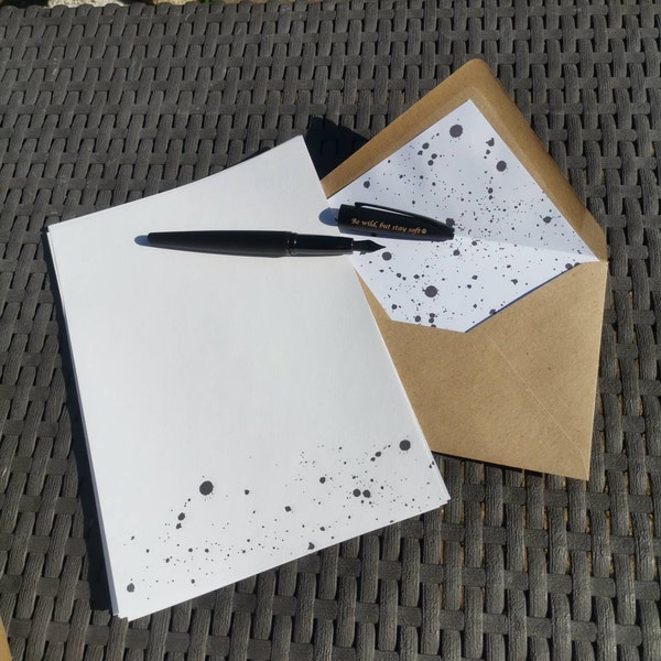 Splatter Writing Monochrome Paint Splatter Letter Writing Set - Etsy UK