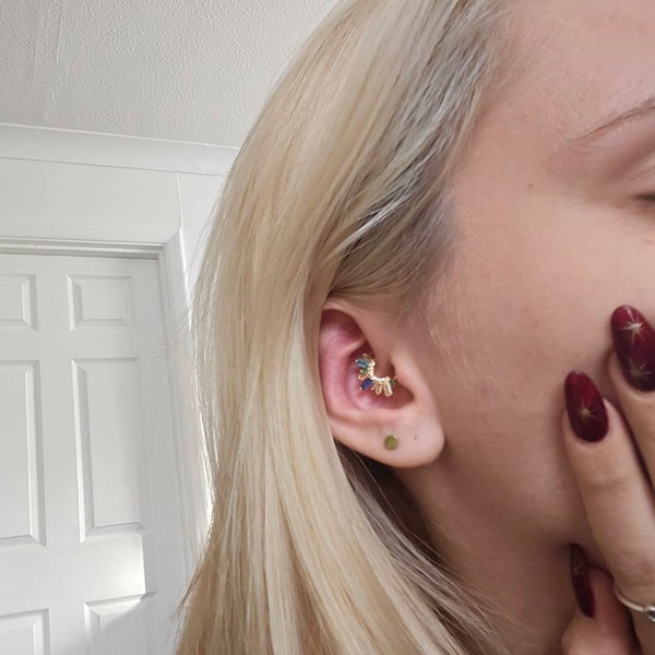 14K 16G Twisted Spiral Helix Earring/s-shape Conch Earring/spiral ...