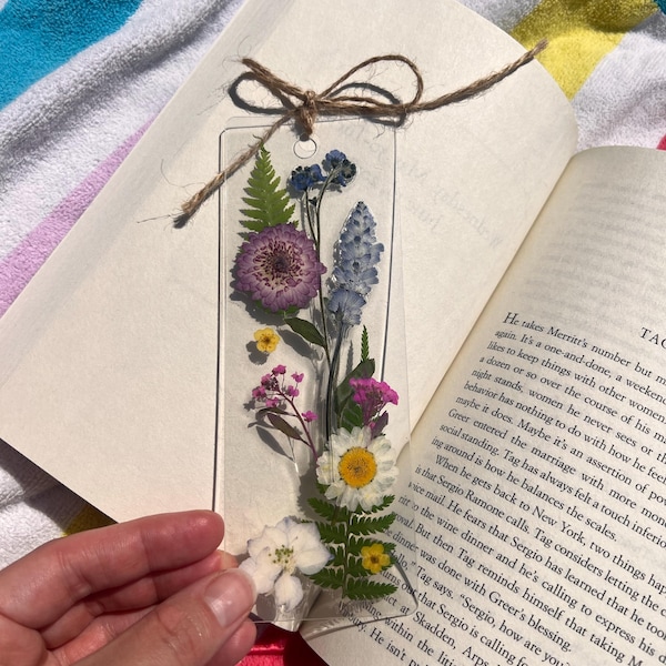 Multicolor Floral Bookmarks | Real Dried Flowers | Gift for Book Lovers ...
