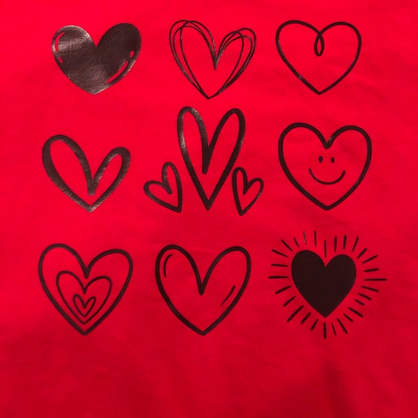 Heart Svg Bundle Hand Drawn | Hearts Svg Png | Valentines Day Svg ...