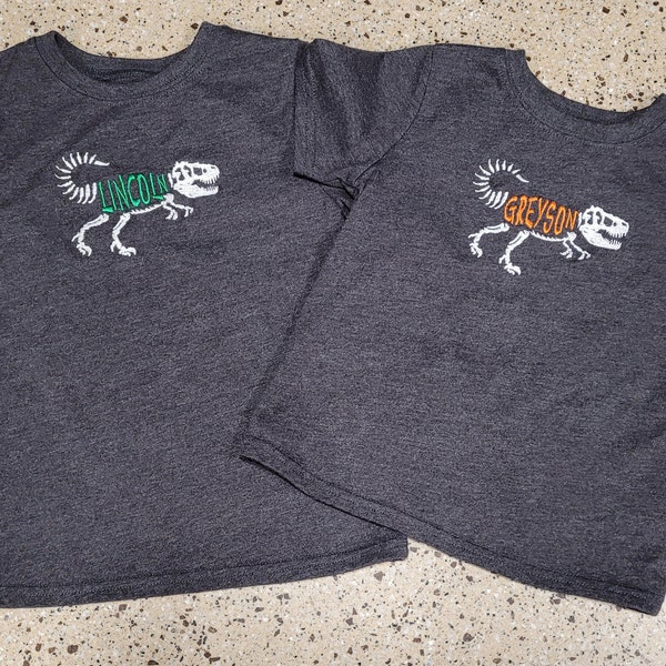 FRAME T-rex Dinosaur Dino Skeleton Bones Fill Embroidery Design - Etsy