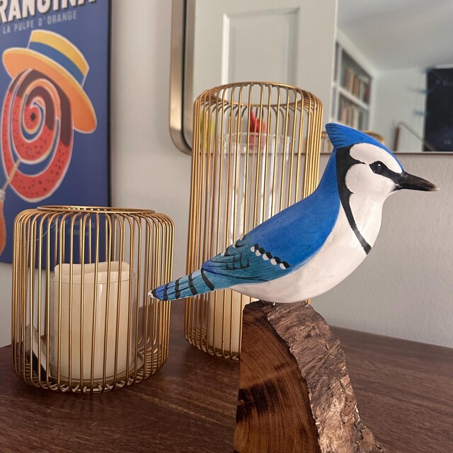 Hand Carved Wooden Blue Jay – 8