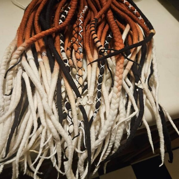 Wool Dreadlocks Solid and Braids Colors: Blond, Sand Beige, Cinnamon ...