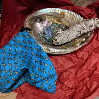 Energy Cleansing Kit, Abalone Shell, Ceramic Bowl, Sage, Smudge Kit ...