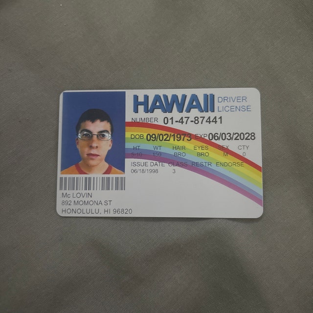 Mclovin Plastic ID Card- Superbad - Replica - Movierabilia