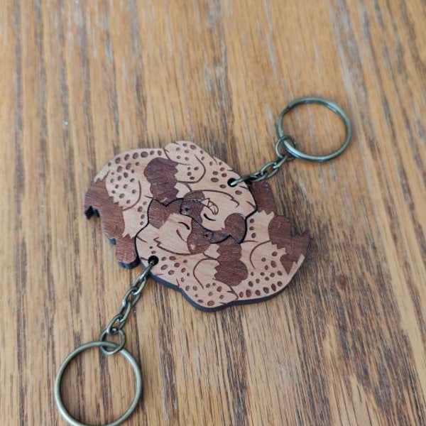 Feathered Raptor Dinosaur Couple Keychains Friendship or Relationship ...