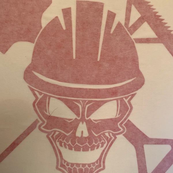 Asphalt Skull Design B Vinyl Decal Shovel & Lute Rake Road Sticker ...