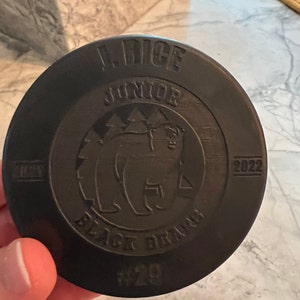 Custom Engraved Hockey Puck, Year-End Player Coach Gift, Team Logo Sports Gift, Team Memorabilia