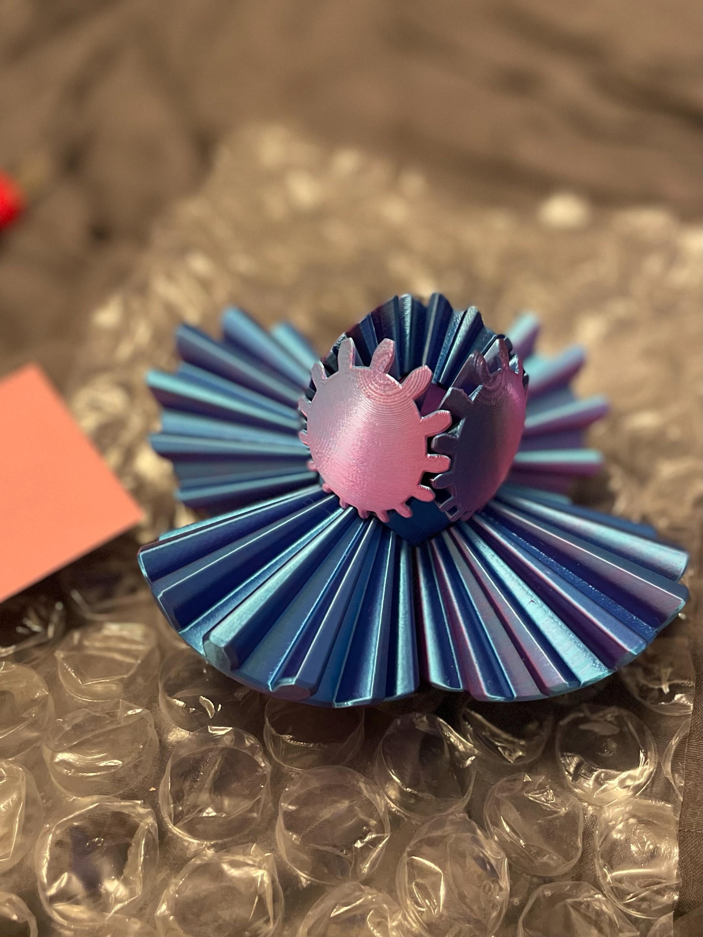 3D Printed Gear Ball Sphere Fidget-Transformable Stress Relief Toy, Colorful Gradient, Birthday Cool Gift for Dad Kids boy girl Ruvenbal