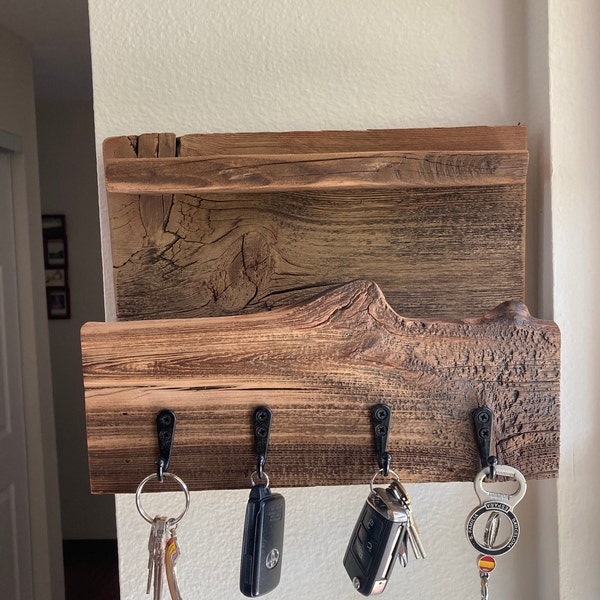 Reclaimed Key Rack Reclaimed Barnwood Key Rack & Organizer. Entryway Organization , Dog ...