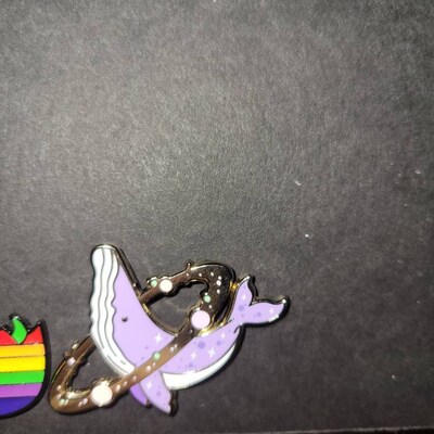 Cosmic Whale Enamel Pin With Gold-plated Metal - Etsy
