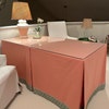 Custom LINEN Box Pleats Table Skirt, Fringed Tablecloth With Grosgrain ...