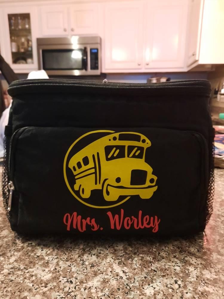 Custom School Bus Driver Lunch Bag, Personalized Teacher Lunch Box, Insulated Lunch bag for Transit Driver, Bus Driver Appreciation gift