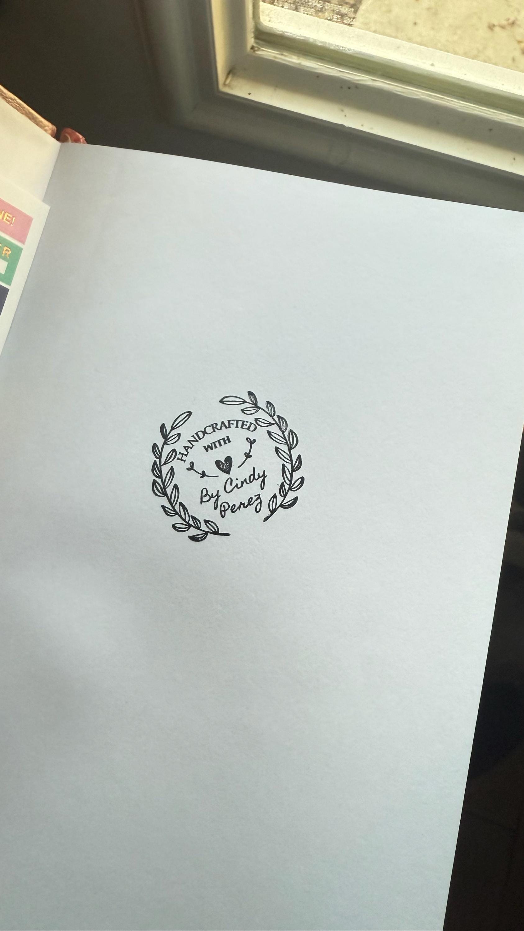 Custom Made with Love Stamp, Etsy Shop Stamp, Personalized Stamp, Business Card Stamp, Handmade Stamps, Calligraphy Packaging, Maker Stamp