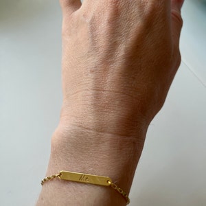 Customer photo, Name Bar Bracelet