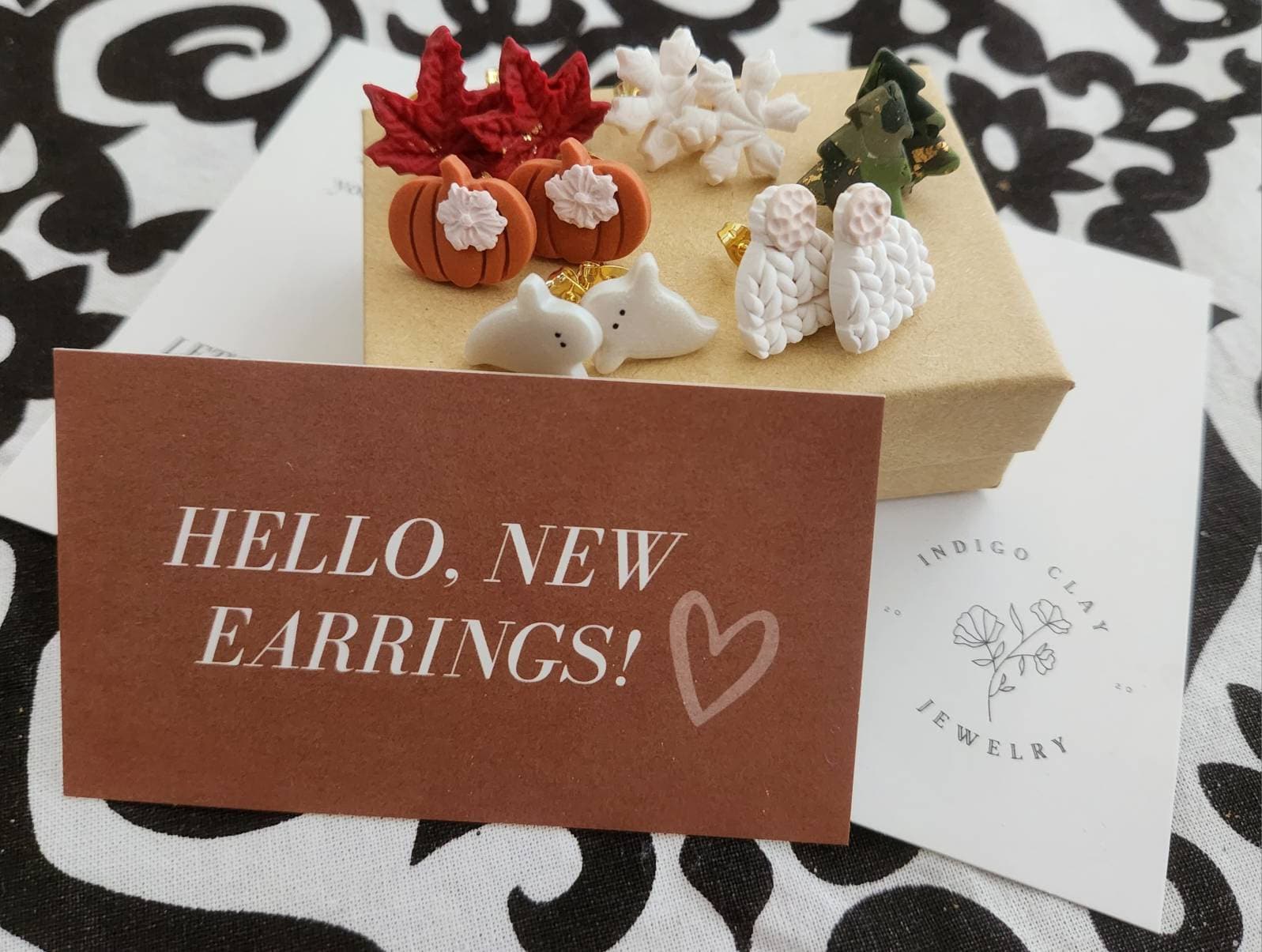 Holiday Studs | snowflake mocha latte coffee cup tree gingerbread man candy cane knit mitten holly leaf Bow polymer clay Christmas earrings