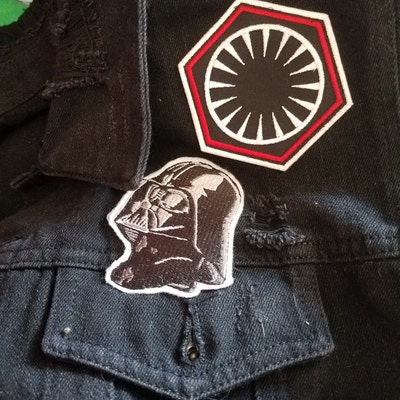 thumbnail image 2 of Red Darth Vader Iron On / Sew On Patch – Embroidered Movie Star Wars Badge PT579 2 of 3