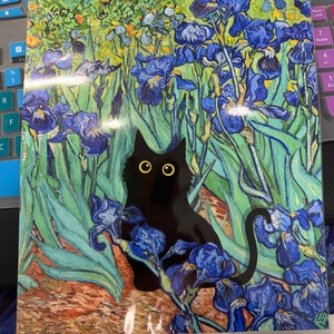 Gustav Klimt Garden Cat Print Klimt Flowers Cat Poster Black - Etsy