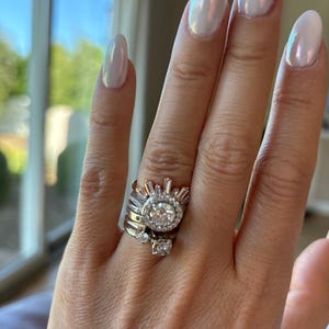 Ava Crystal Ring Sterling Silver Rings for Women Rose Gold Ring