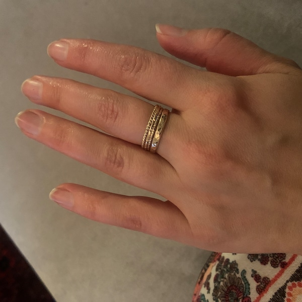 Minimalist Rings/ Stackers/ Stackable Bands/ Handmade/ Dianty/ Gold ...