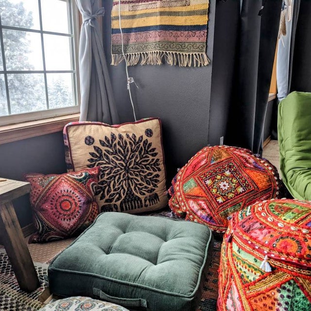 Large Floor Cushion Floor Pillow tree of Life Decorative Cushion cover Only Meditation Cushion Boho Floor Pillow Floor Seating Hippie Etsy