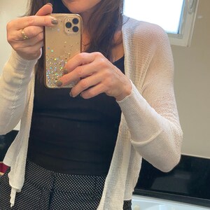 Pleated Soft Bamboo Knit Cardigan and Tank Top main image 1