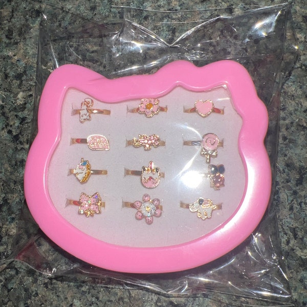 36pcs Little Girl Adjustable Rings in Box, Kids Jewelry Rings Set With ...
