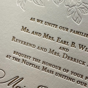 Letterpress Wedding Menu DEPOSIT, Custom Letterpress Wedding Menu, Wedding Menus, Custom Wedding Stationery, Letterpress Menu, Custom Menu