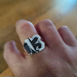 ハンドメイド 925 スターリングシルバー ラッキー 13 バイカー