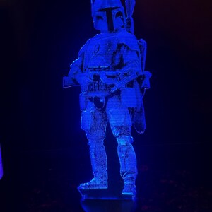 Boba Fett 3D LED Hologram Light: Star Wars Desk Lamp With Remote