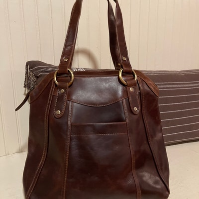 Leather Tote Handbag, Leather Purse, Leather Shoulder Bag, Brown - Etsy